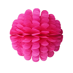 Бумажное украшение Цветочный шар-соты 25 см, малиновый