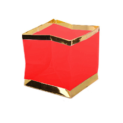 Плавающий фонарик "Куб" 11х11 см золото+красный