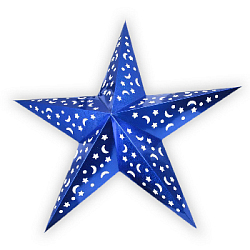 Звезда бумажная 120 см голографическая синяя