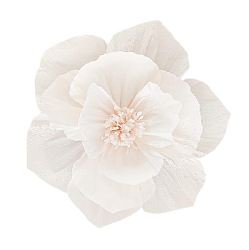 Бумажный цветок гофрированный 30 см айвори+айвори