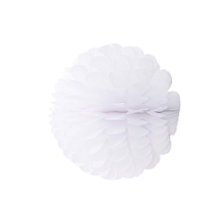 Бумажное украшение Цветочный шар-соты 20 см, белый