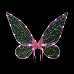 Крылья Эльфа розовые 60х48см LED