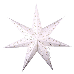Звезда семиконечная бумажная 75 см , Салюты и точки, белый