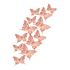 Наклейки Бабочки №4 12 шт бумага розовое золото