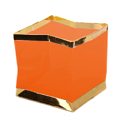 Плавающий фонарик "Куб" 15х15 см золото+оранжевый