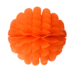 Бумажное украшение Цветочный шар-соты 25 см, оранжевый