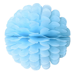 Бумажное украшение Цветочный шар-соты 30 см, голубой