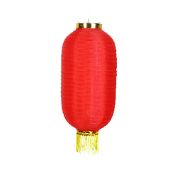 Китайский фонарь Цилиндр с бахромой 20х35 см, красный