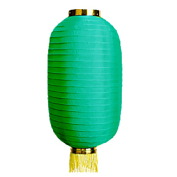 Китайский фонарь Цилиндр с бахромой 35х65 см, зеленый