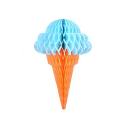 Бумажное украшение "Мороженое" голубой 32х20 см