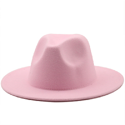 Шляпа Федора фетровая, светло-розовый