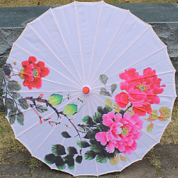 Китайские тканевые зонтики цветочные 82х54см, №4
