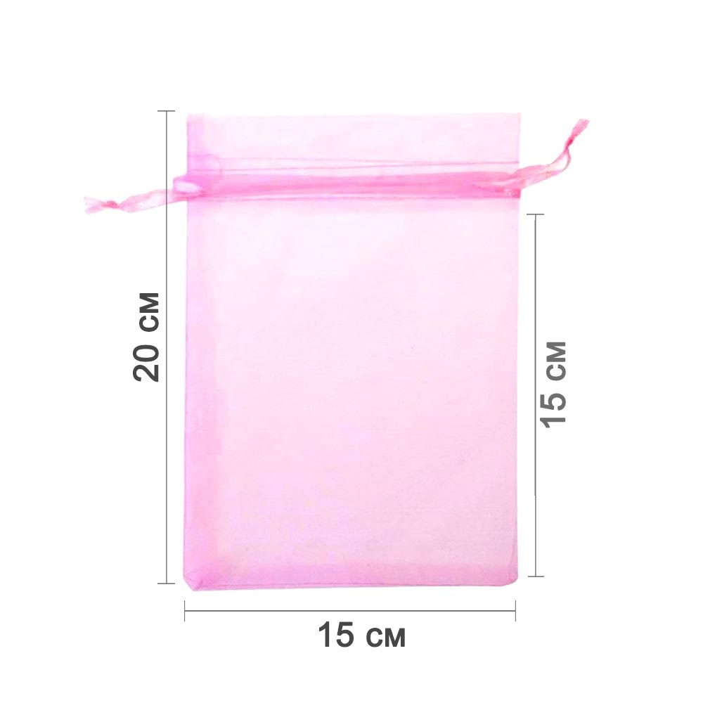 Мешочек из органзы 15 х 20 см розовый