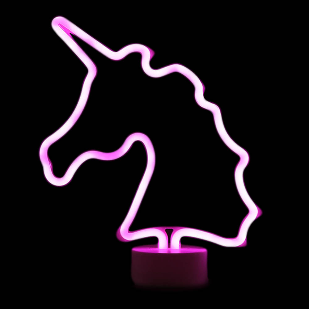 Светильник неоновый на подставке "Единорог" 28 х 18 см от батареек, розовый Светильник неоновый на подставке "Единорог" 28 х 18 см от батареек, розовый