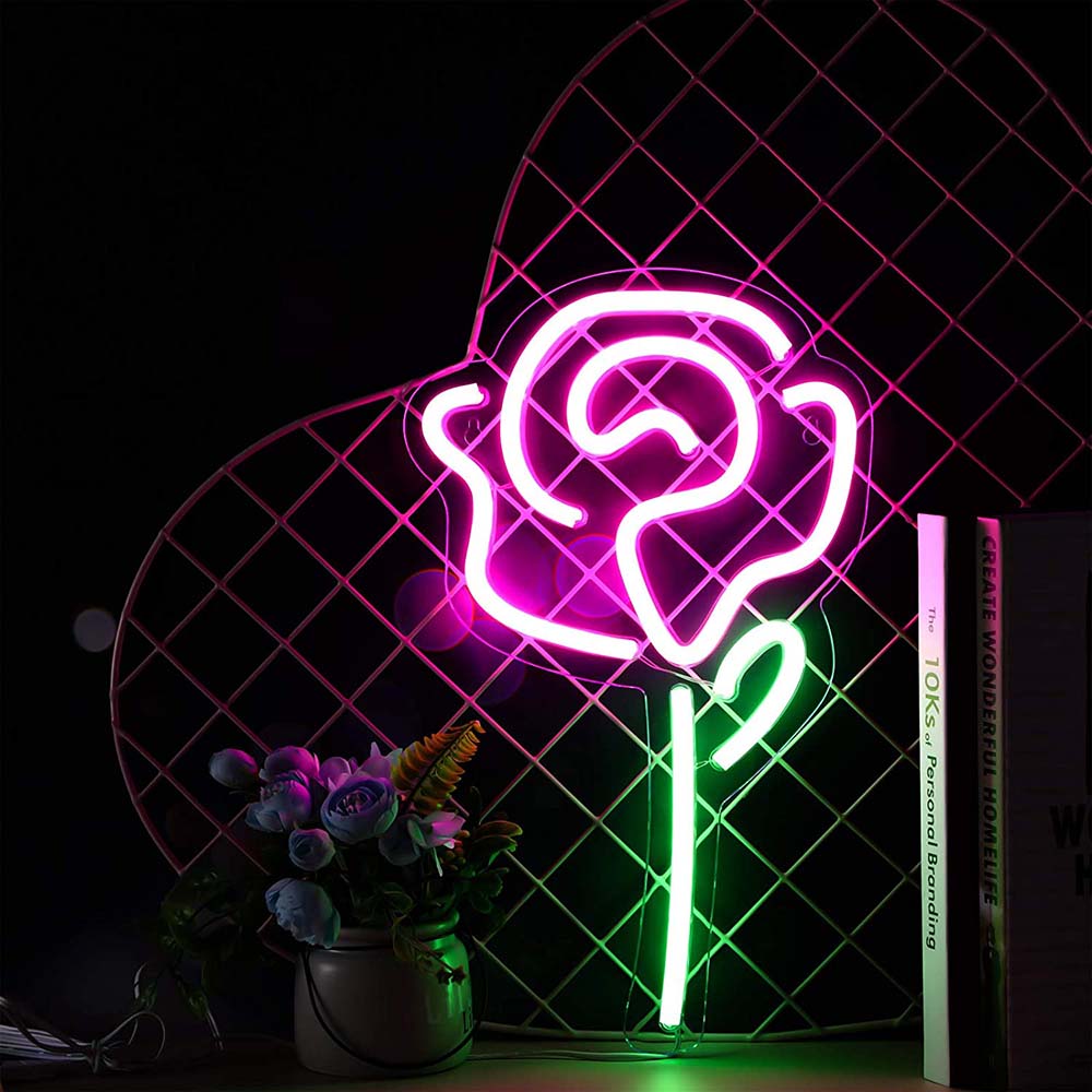 Cветильник LED NEON "Роза" 38 х 23 см, от USB