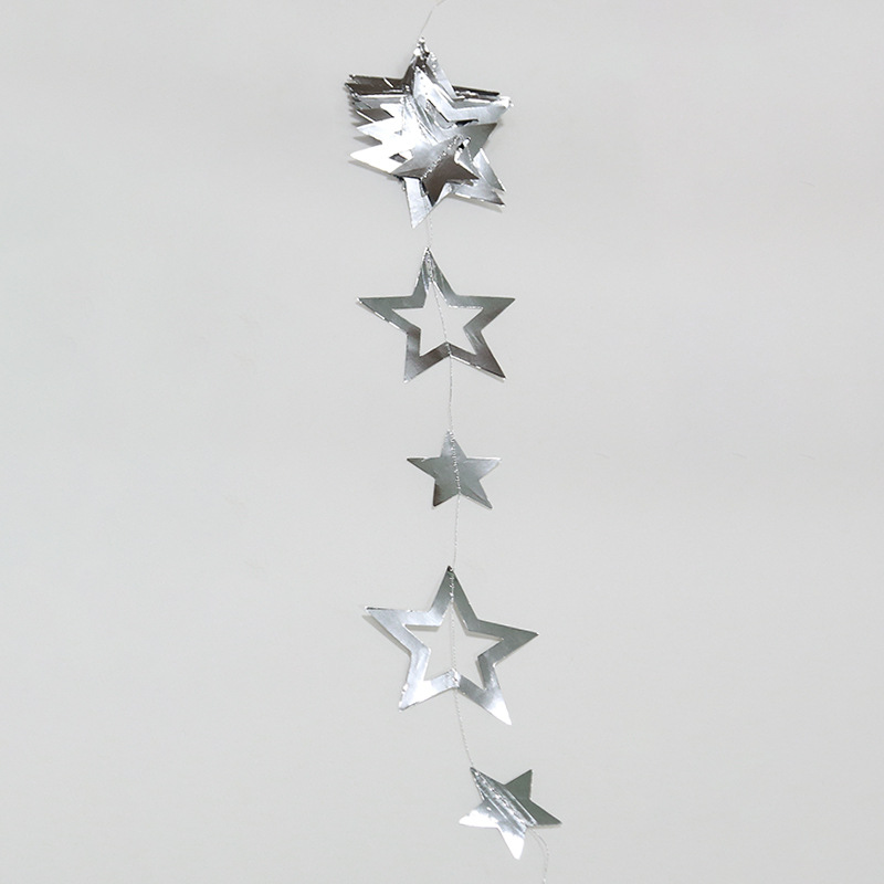 Гирлянда "Звезды" металик 9 см, 5 см х 4 м, серебро