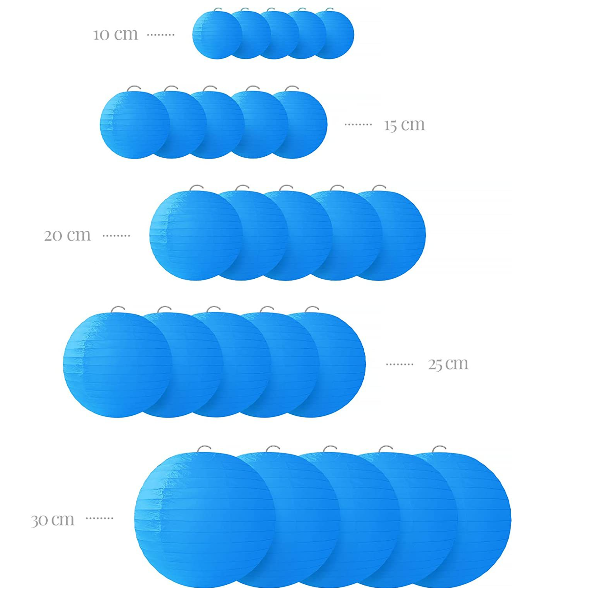Набор подвесные фонарики 25 шт, синий
