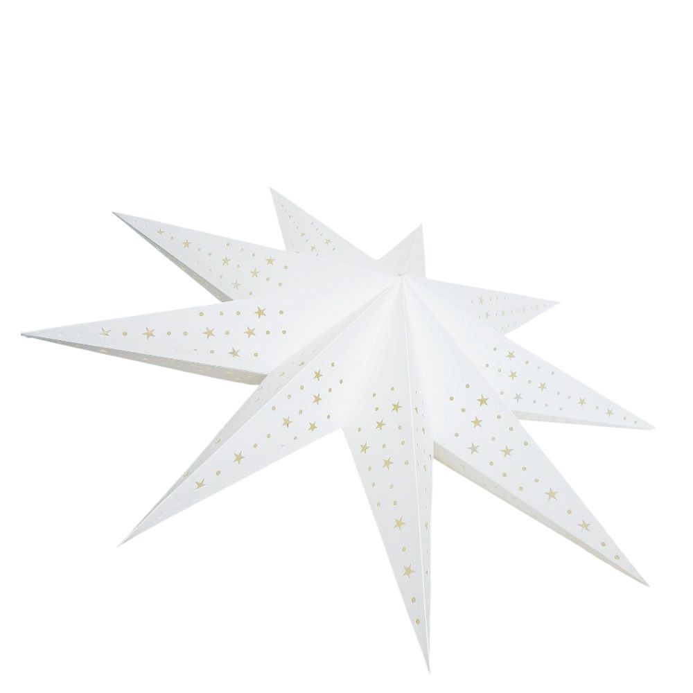 Звезда девятиконечная 75 см, точки и звездочки, белый Звезда девятиконечная 75 см, точки и звездочки, белый