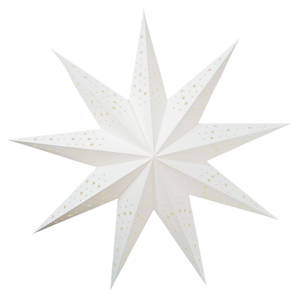 Звезда девятиконечная 75 см, точки и звездочки, белый Звезда девятиконечная 75 см, точки и звездочки, белый