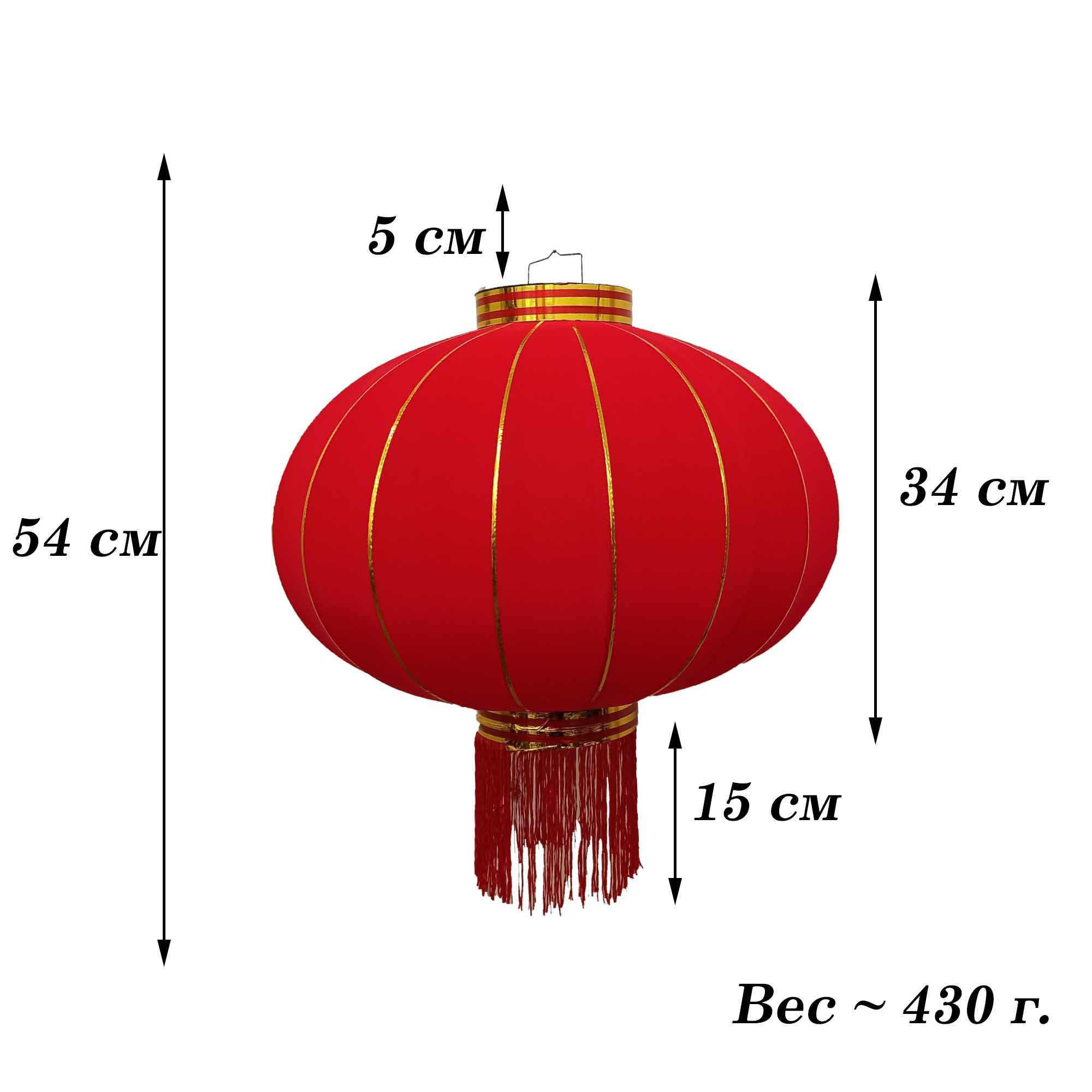 Китайский фонарь эконом d-54 см, красный