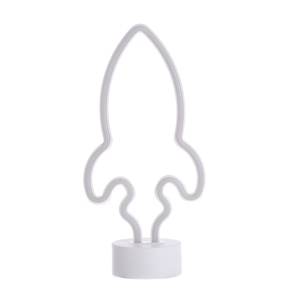 Светильник неоновый на подставке "Ракета"  30 х 15 см, от батареек, синий Светильник неоновый на подставке "Ракета"  30 х 15 см, от батареек, синий