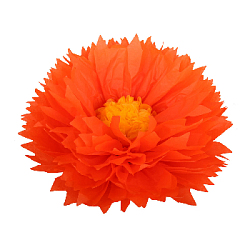 Бумажный цветок 40 см оранжевый+ярко-желтый