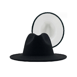 Шляпа Федора фетровая 2 цвета, черный+белый