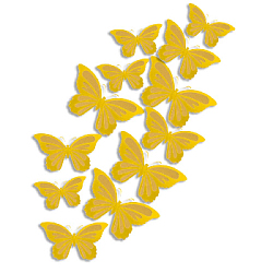 Наклейки Бабочки двойные перламутровые бумажные № 6 12 шт золото