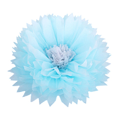 Бумажный цветок 40 см голубой+белый
