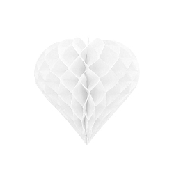 Бумажное украшение "Сердце" 20 см, белый