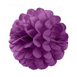 Бумажное украшение Цветочный шар-соты 25 см, фиолетовый