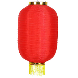 Китайский фонарь Цилиндр с бахромой 40х75 см, красный