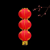 Китайский фонарь Круглый с рисунком, 3 яруса 25см