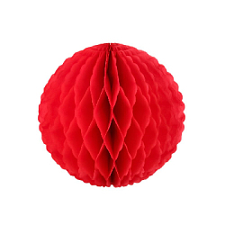 Бумажное украшение шар ажурный 10 см красный