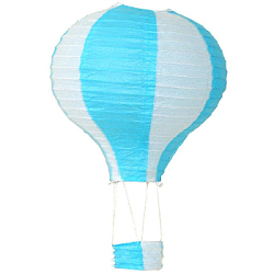 Подвесной фонарик "Воздушный шар" 40 см голубой+белый