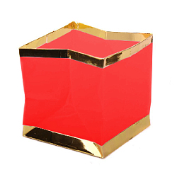 Плавающий фонарик "Куб" 15х15 см золото+красный