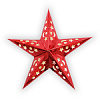 Звезда бумажная 45 см голографическая красная