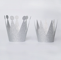 Набор Корона короля и королевы 6 шт 10 см Серебро