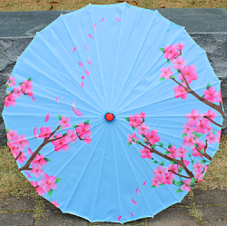 Китайские тканевые зонтики цветочные 82х54см, №3