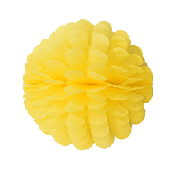 Бумажное украшение Цветочный шар-соты 25 см, желтый