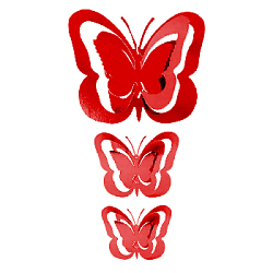 Набор подвесок Бабочки 3D 11 шт красный