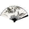 Веер для танцев 33х60см с рисунком, №8