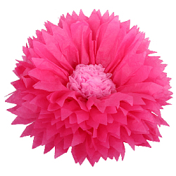Бумажный цветок 50 см амарантовый+розовый