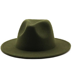 Шляпа Федора фетровая, оливковый