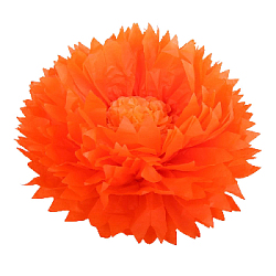 Бумажный цветок 40 см оранжевый+светло-оранжевый