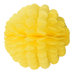 Бумажное украшение Цветочный шар-соты 30 см, желтый