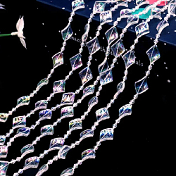 Прозрачные бусины 1кг х 74м №10, перелив "Ромб плоский"