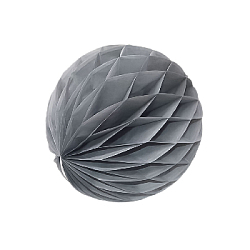 Бумажное украшение шар 8 см светло-серый