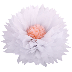 Бумажный цветок 50 см белый+персиковый