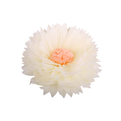 Бумажный цветок 30 см айвори+персиковый